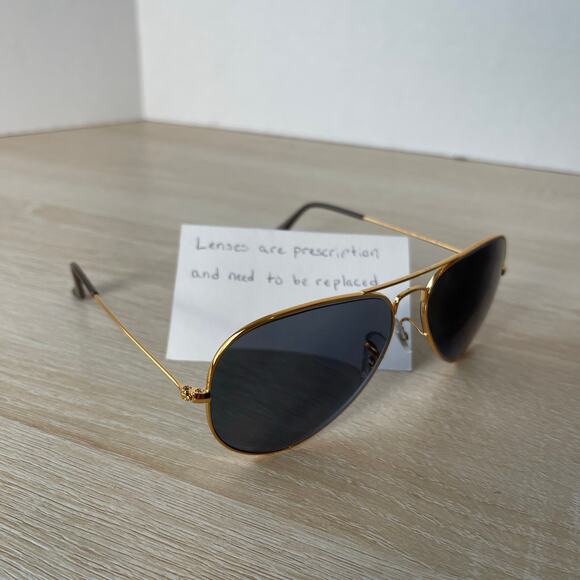 Ray-Ban RB3025 Gold Aviator Large Metal Sunglasses 9001/A5 FRAMES ONLY 58-14-135 - Picture 1 of 8